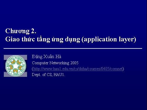 Giao thức tầng ứng dụng (application layer)