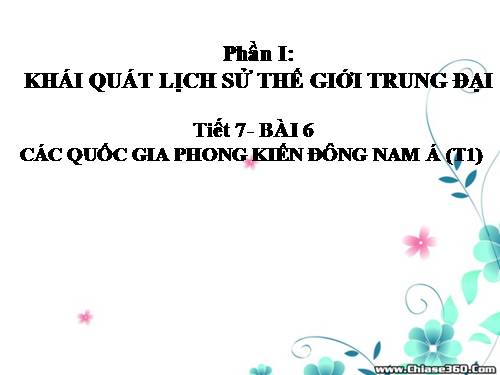 Bài 6. Các quốc gia phong kiến Đông Nam Á