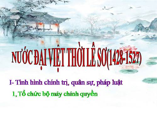 Bài 20. Nước Đại Việt thời Lê sơ (1428 - 1527)