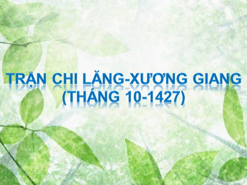 Bài 19. Cuộc khởi nghĩa Lam Sơn (1418 - 1427)