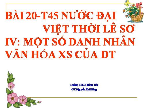 Bài 20. Nước Đại Việt thời Lê sơ (1428 - 1527)