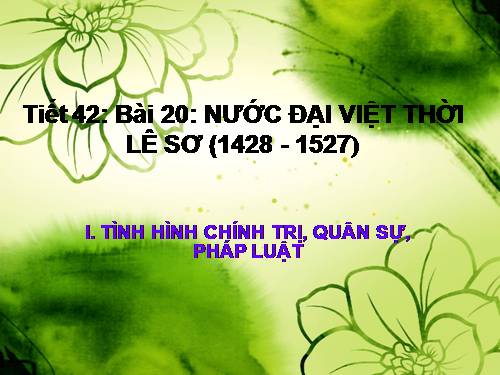 Bài 20. Nước Đại Việt thời Lê sơ (1428 - 1527)