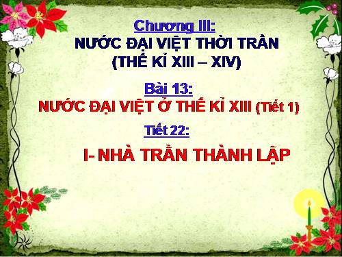 Bài 13. Nước Đại Việt ở thế kỉ XIII