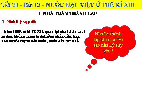 Bài 13. Nước Đại Việt ở thế kỉ XIII