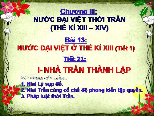 Bài 13. Nước Đại Việt ở thế kỉ XIII