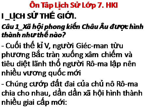 Bài Ôn Tập LS 7