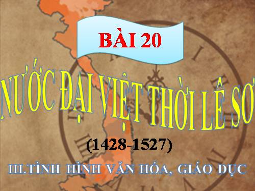 Bài 20. Nước Đại Việt thời Lê sơ (1428 - 1527)