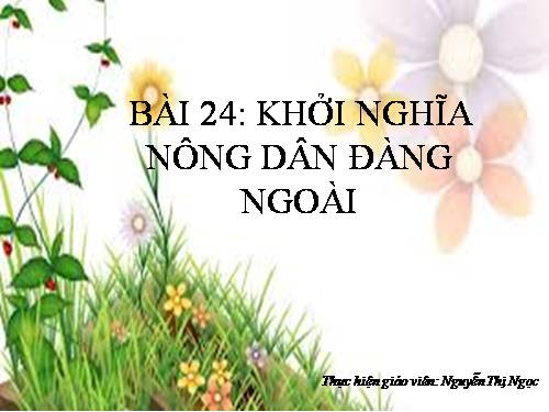 Bài 24. Khởi nghĩa nông dân Đàng Ngoài thế kỉ XVIII