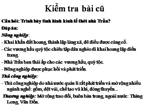 Bài 15. Sự phát triển kinh tế và văn hoá thời Trần