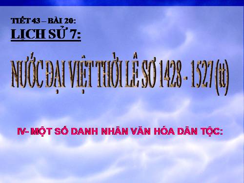 Bài 20. Nước Đại Việt thời Lê sơ (1428 - 1527)