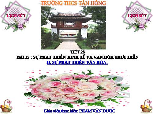 Bài 15. Sự phát triển kinh tế và văn hoá thời Trần