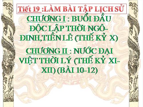 Tiết 15: bài tập lịch sử