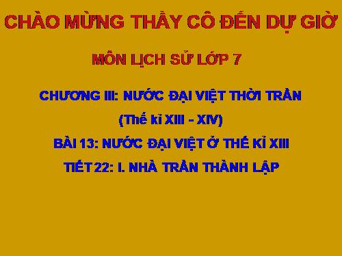 Bài 13. Nước Đại Việt ở thế kỉ XIII