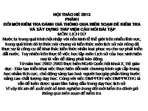 Hội thảo hè 2013