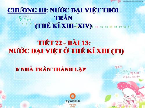 Bài 13. Nước Đại Việt ở thế kỉ XIII