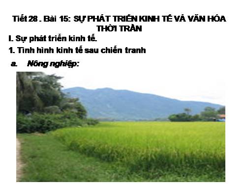 Bài 15. Sự phát triển kinh tế và văn hoá thời Trần