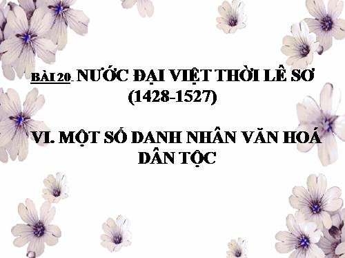 Bài 20. Nước Đại Việt thời Lê sơ (1428 - 1527)