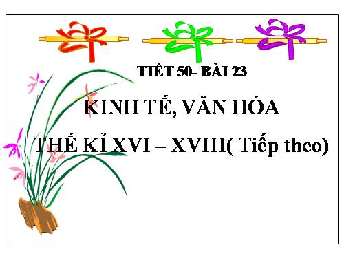 Bài 23. Kinh tế, văn hoá thế kỉ XVI - XVIII