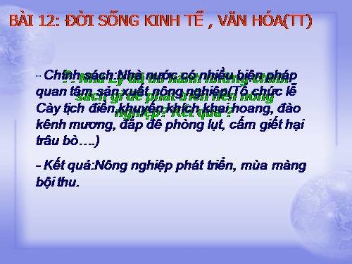 Bài 12. Đời sống kinh tế, văn hoá