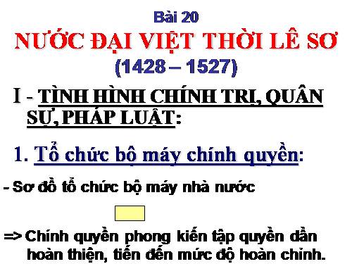 Bài 20. Nước Đại Việt thời Lê sơ (1428 - 1527)