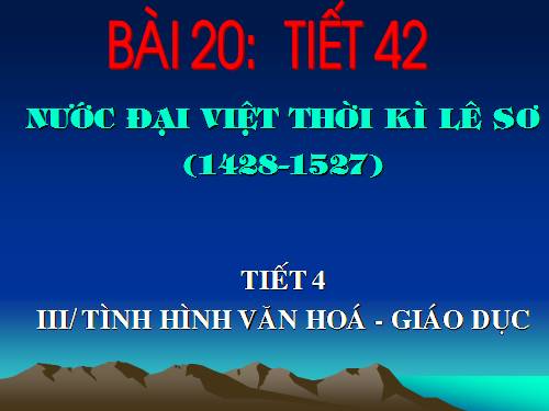 Bài 20. Nước Đại Việt thời Lê sơ (1428 - 1527)