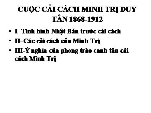 cải cách Minh Trị duy tân