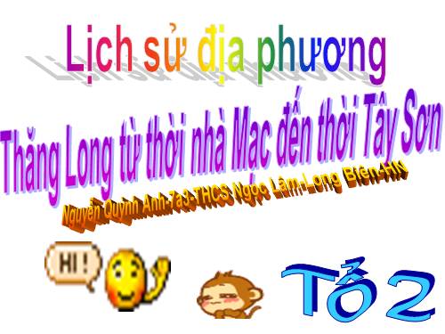 Lịch sử địa phương:Thăng Long từ thời Lê Mạc đến thời tây Sơn