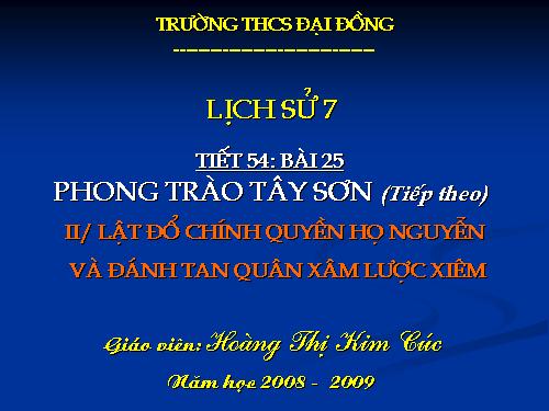 Bài 25. Phong trào Tây Sơn