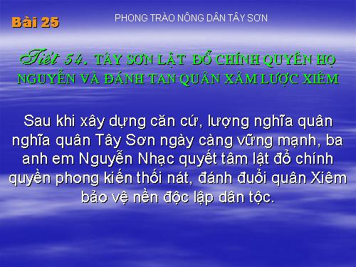 Bài 25. Phong trào Tây Sơn