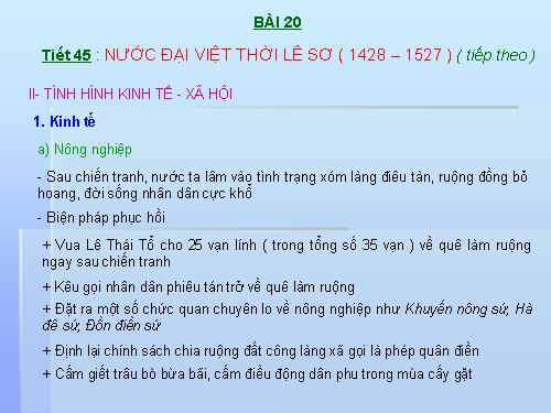 Bài 20. Nước Đại Việt thời Lê sơ (1428 - 1527)