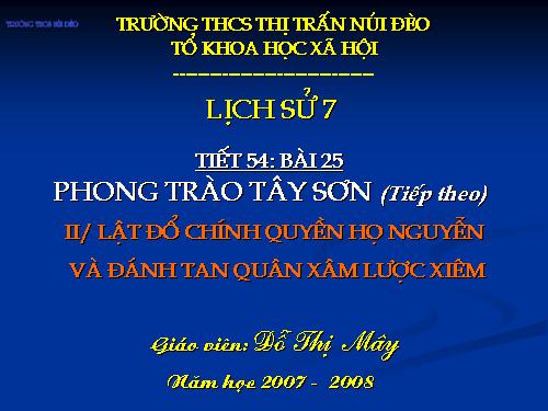 Bài 25. Phong trào Tây Sơn