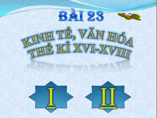 Bài 23. Kinh tế, văn hoá thế kỉ XVI - XVIII