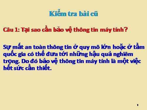 Bài 6. Bảo vệ thông tin máy tính