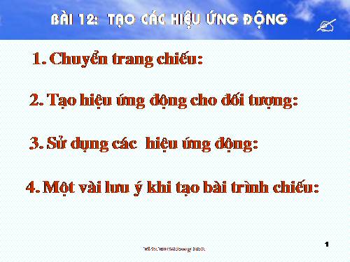 Bài 12. Tạo các hiệu ứng động