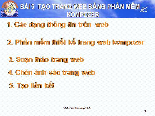 Bài 5. Tạo trang web bằng phần mềm Kompozer