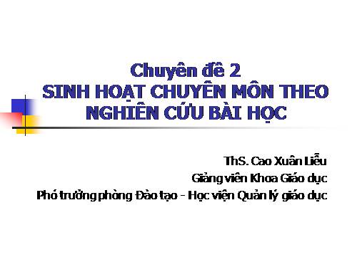 SHCM qua nghien cuu bai học