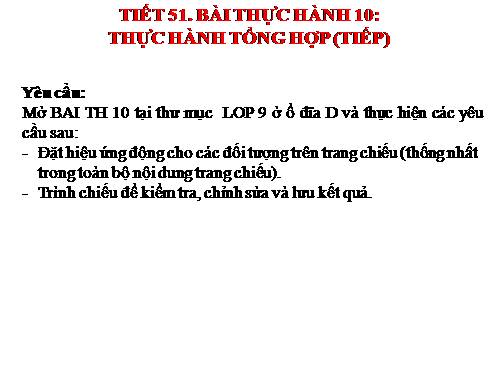 Bài thực hành 10. Thực hành tổng hợp