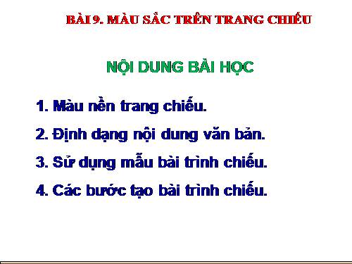 Bài 10. Màu sắc trên trang chiếu