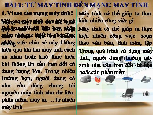 Bài 1. Từ máy tính đến mạng máy tính