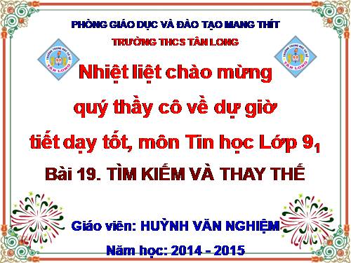 Bài TÌM KIẾM VÀ THAY THẾ