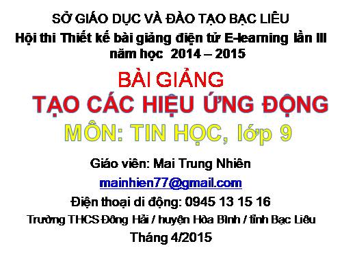 Bài 12. Tạo các hiệu ứng động