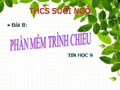 Bài 8. Phần mềm trình chiếu