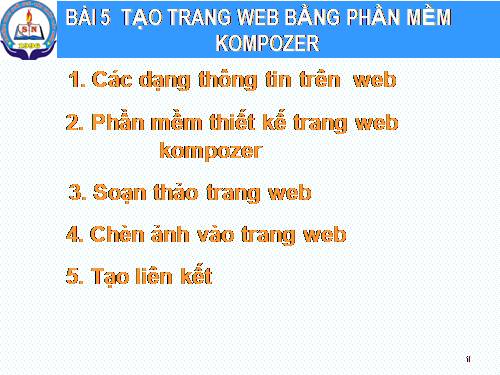 Bài 5. Tạo trang web bằng phần mềm Kompozer