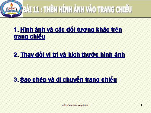 Bài 11. Thêm hình ảnh vào trang chiếu