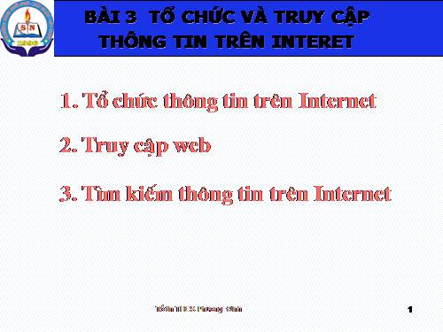 Bài 3. Tổ chức và truy cập thông tin trên Internet