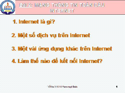 Bài 2. Mạng thông tin toàn cầu Internet