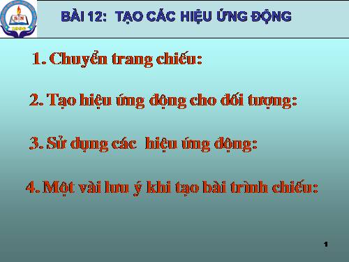 Bài 12. Tạo các hiệu ứng động