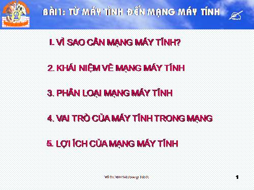 Bài 1. Từ máy tính đến mạng máy tính