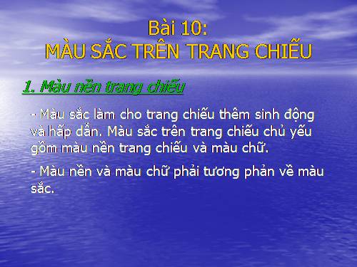 Bài 10. Màu sắc trên trang chiếu