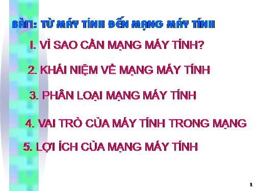 Bài 1. Từ máy tính đến mạng máy tính